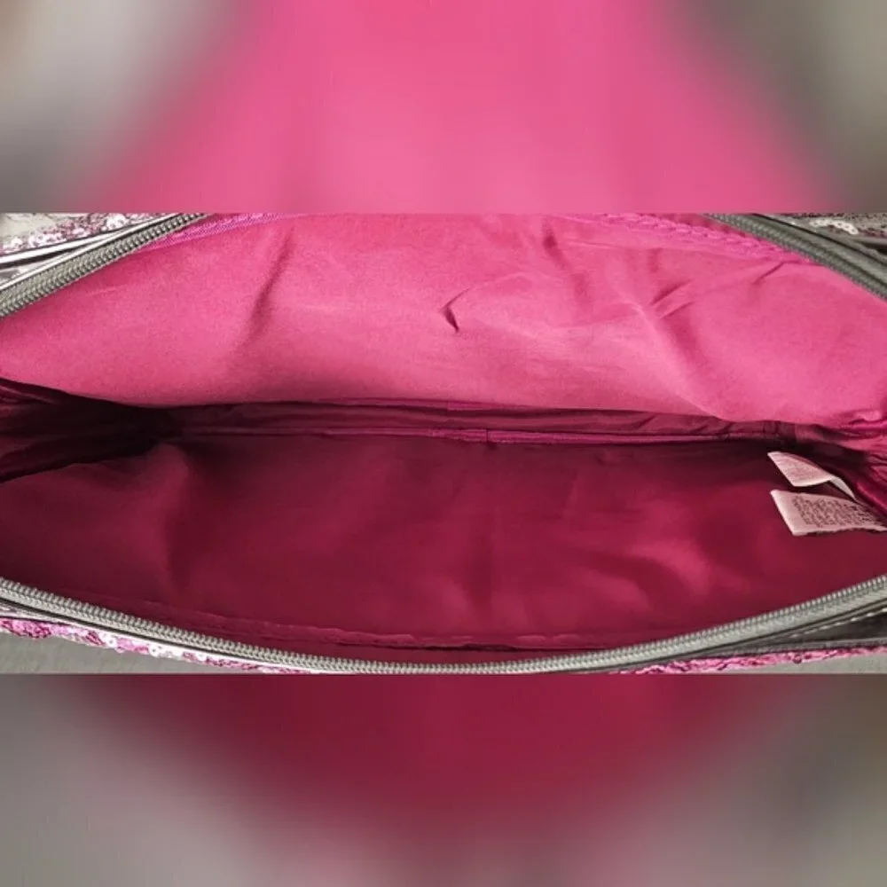 Nine West Pink Silver Sequin Laptop Sleeve Travel Case 13.5 x 10